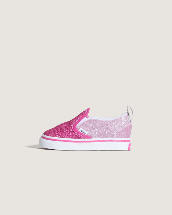 Vans Toddler Classic Slip-On V Shoes (Glitter Raspberry Rose Pink) - 3.5 | Vans (US)