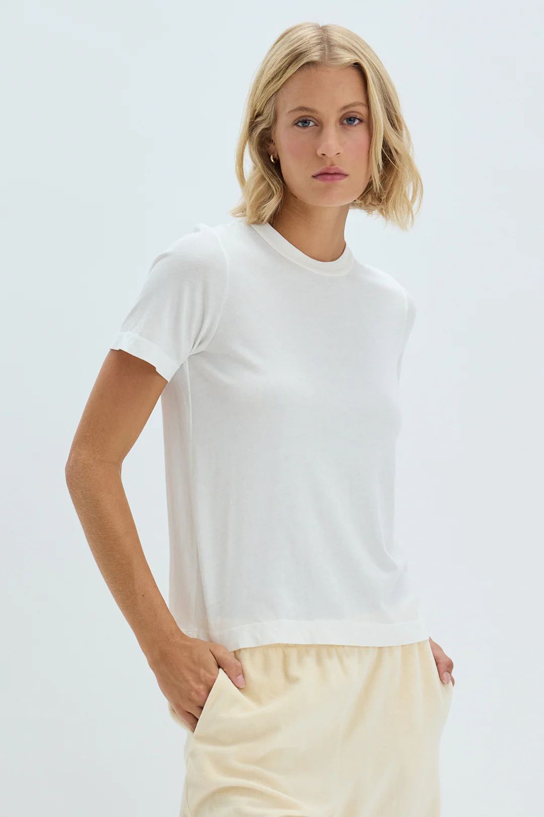 Washed White Boy Tee Washed White / Size 1 / Y231-1945 | Raquel Allegra