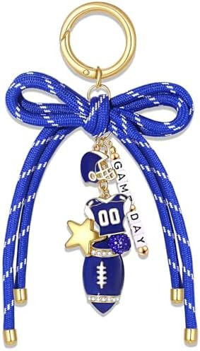 Football Bag Charms Keychain Nylon Rope Bow Game Day Purse Charms Football Mom Essentials Cheer M... | Amazon (US)