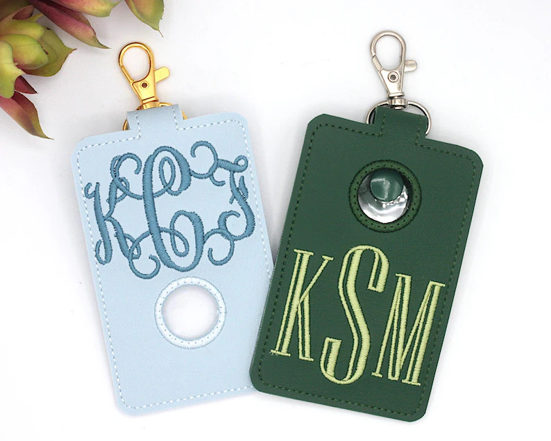 Monogram Alarm Badge Holder, Personalized Initials Vertical Alert ID Card Protector Case, Lanyard... | Etsy (Global)