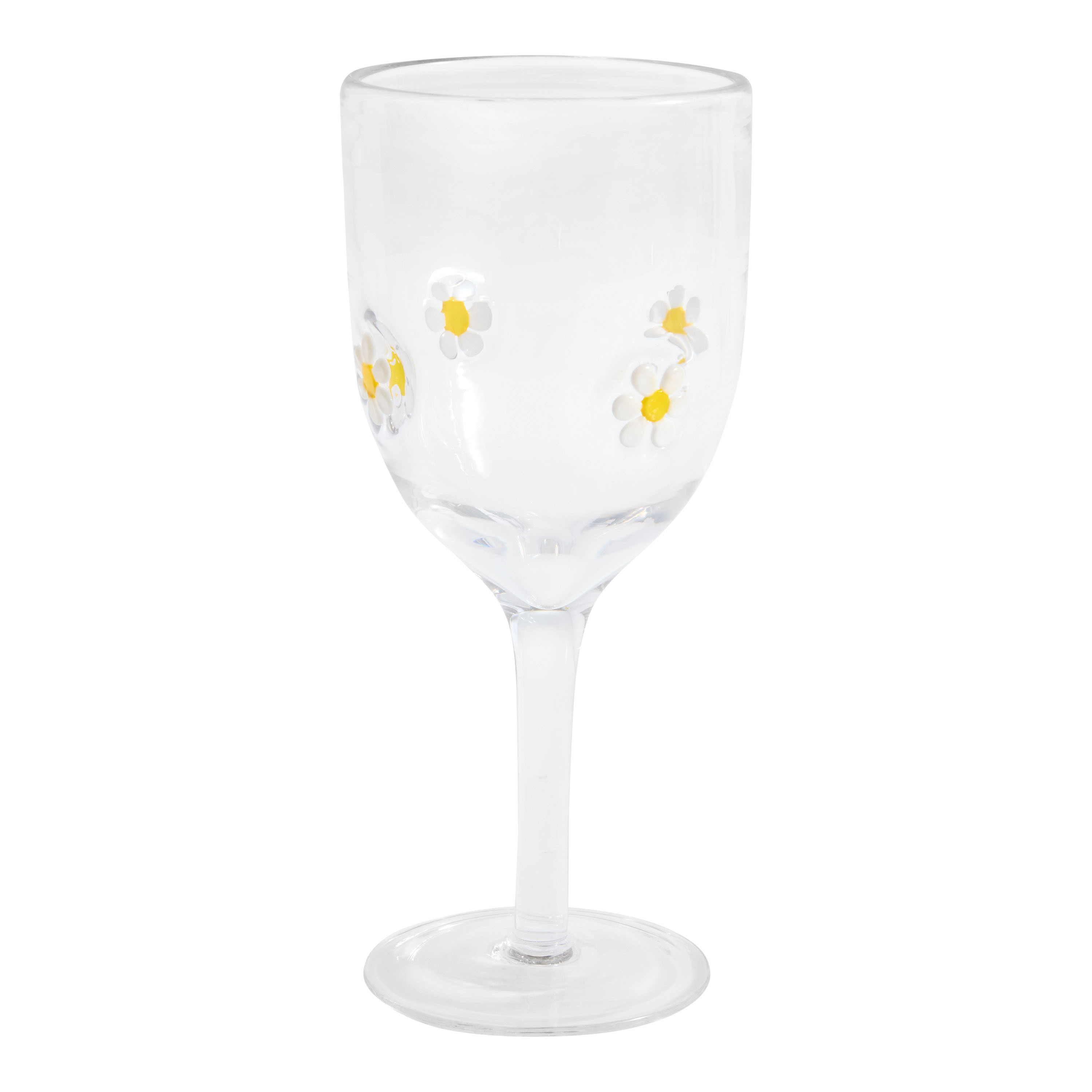 Charm Daisy Inlay Wine Glass | World Market