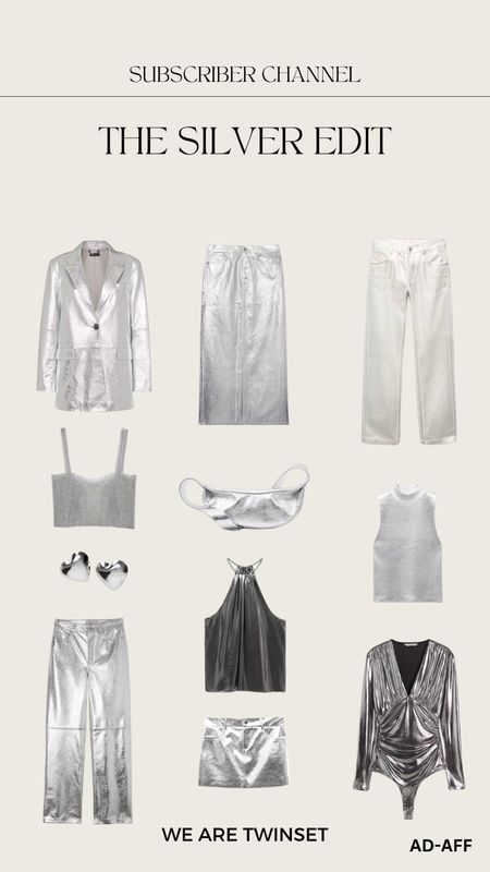 The silver edit 🤍
silver trousers, silver blazer, silver bag, silver top, silver maxi skirt 

#LTKSeasonal #LTKparties #LTKstyletip