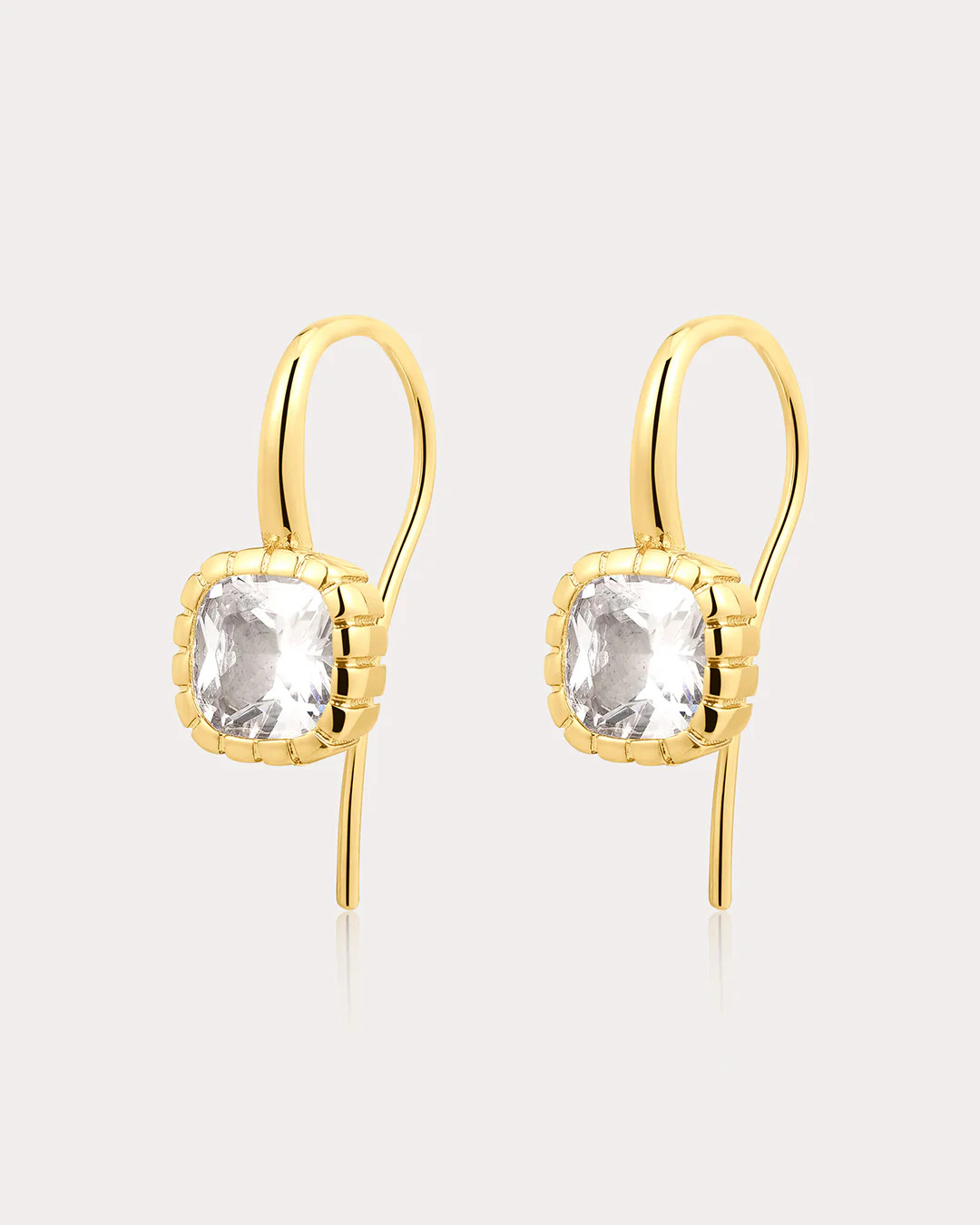 The Classique Cushion Hook Earrings (Gold Ships Late July) | Luv Aj Inc.