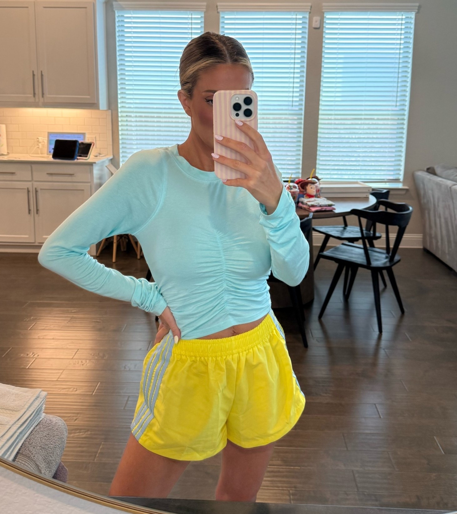 Amazon activewear look, striped shorts and free people look alike top for the win! Wearing XS in the shorts and small in the top

#LTKootd #LTKmomlife #LTKfitnessgoals