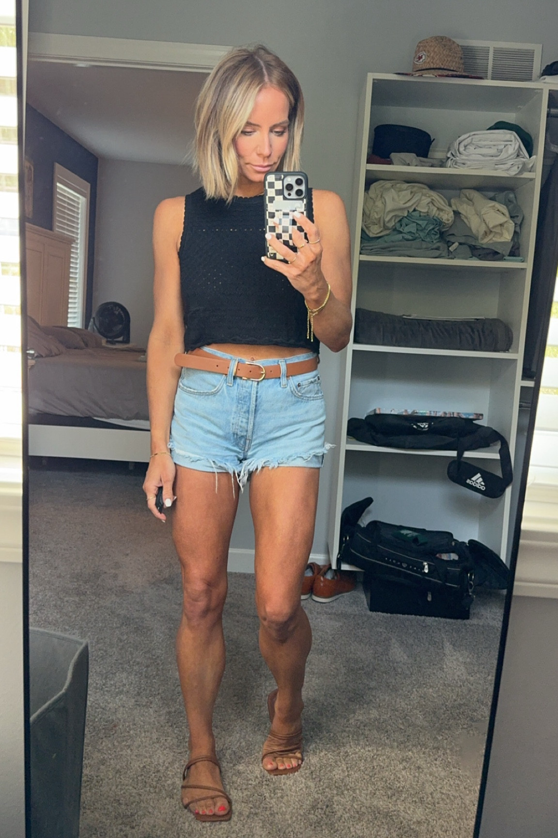 Top: medium
Shorts: 25

Use code Buwick10 for my phone case!