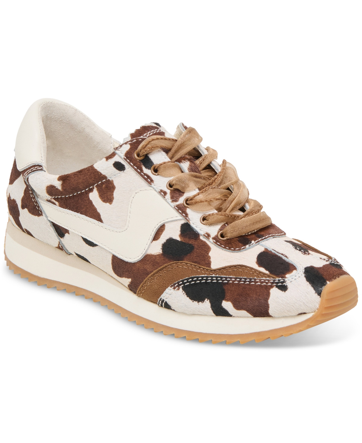 Dolce Vita Women's B.ntcd Lace-Up Retro Jogger Sneakers - Cocoa Taurus Calf Hair/Cow Print Multi | Macy's