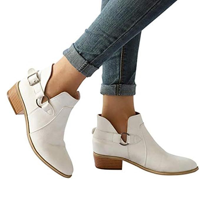 vermers Women Fashion Pointed Toe Boots - Women Casual Classic Ankle Boots Shoes | Amazon (US)