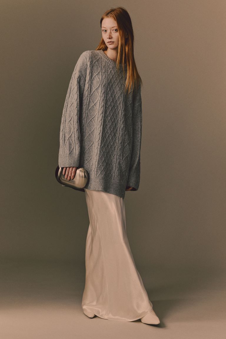 Cable-knit Dress - Gray - Ladies | H&M US | H&M (US + CA)