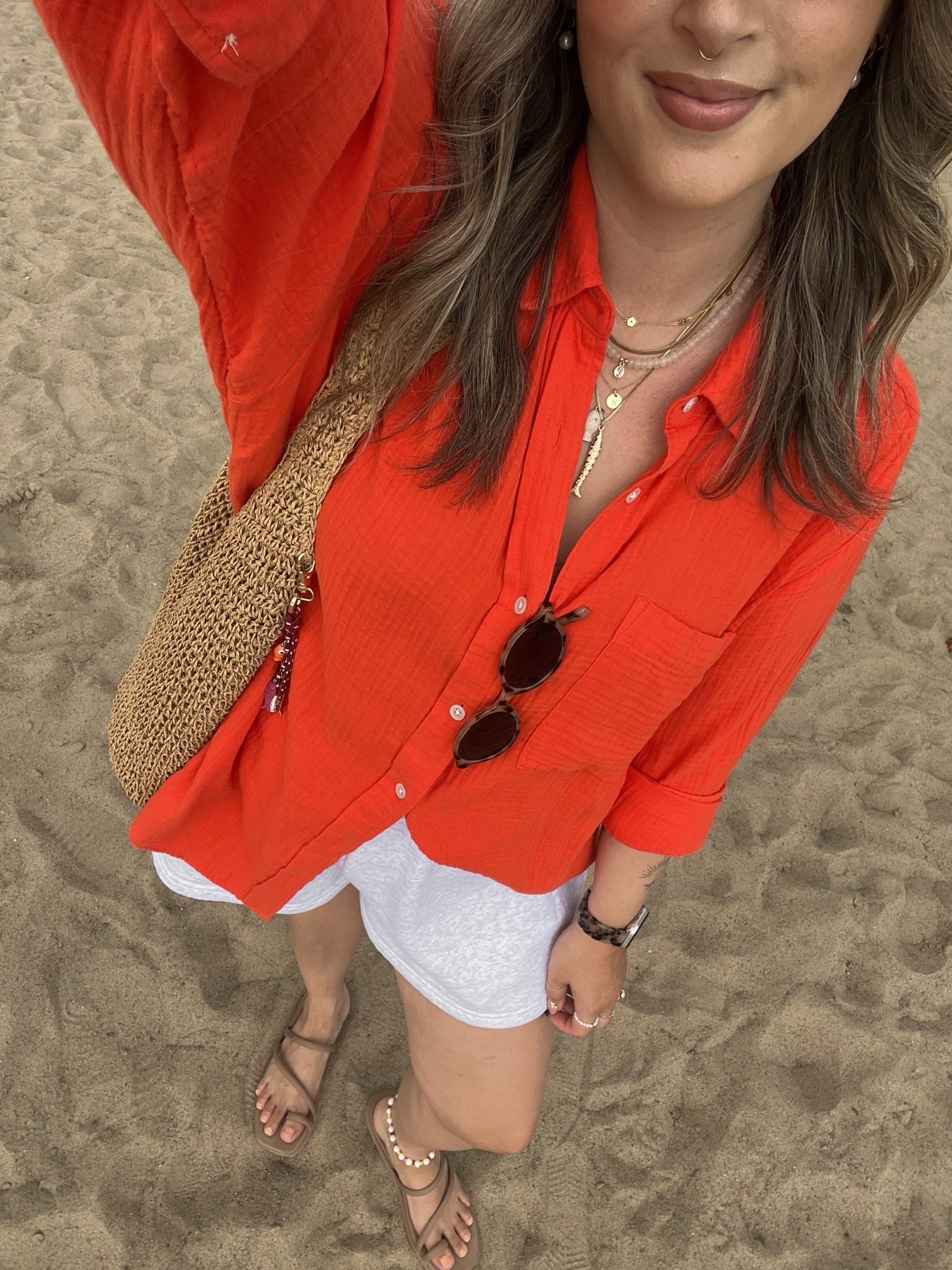 Beach outfit! Wearing L in the button up shirt and sweat shorts. Crocs sandals are super comfy, I’m a 9.5-10 and wear a 10. Canadian crocs link under similar products. Linked similar straw hats

#LTKsummer #LTKsale #LTKmidsize