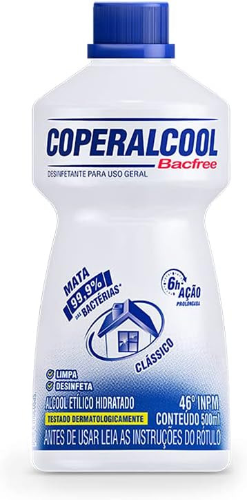 Álcool 46°Inpm Coperalcool Bacfree Clássico 500 ML | Amazon (BR)