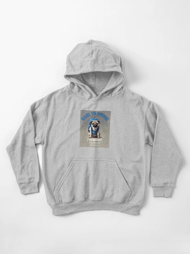 Pug with a blue backpack - Back to School  Kids Pullover Hoodie | Redbubble (US)