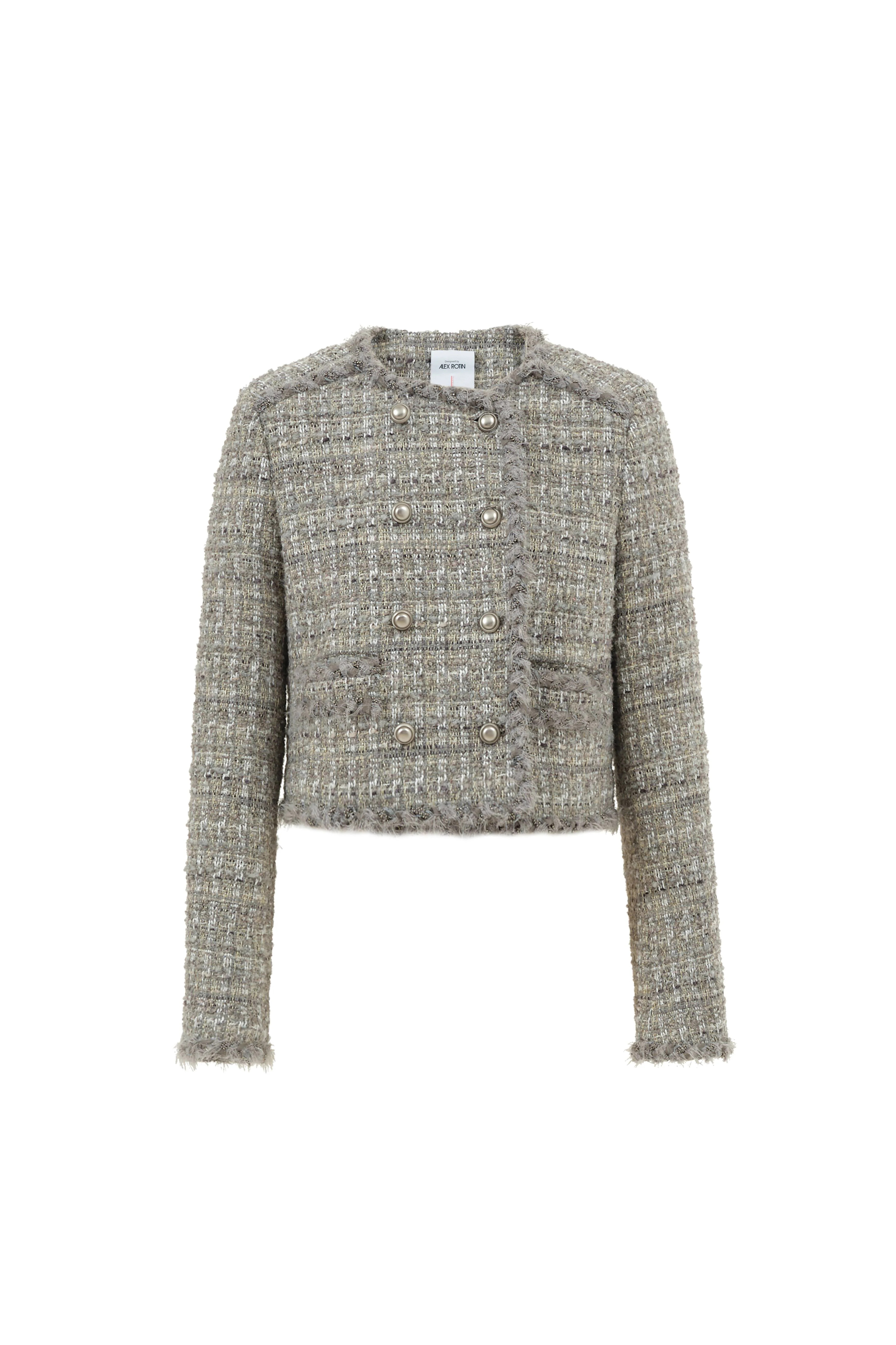 Pensée Double-Breasted Jacket in Lurex Tweed | Fabrique