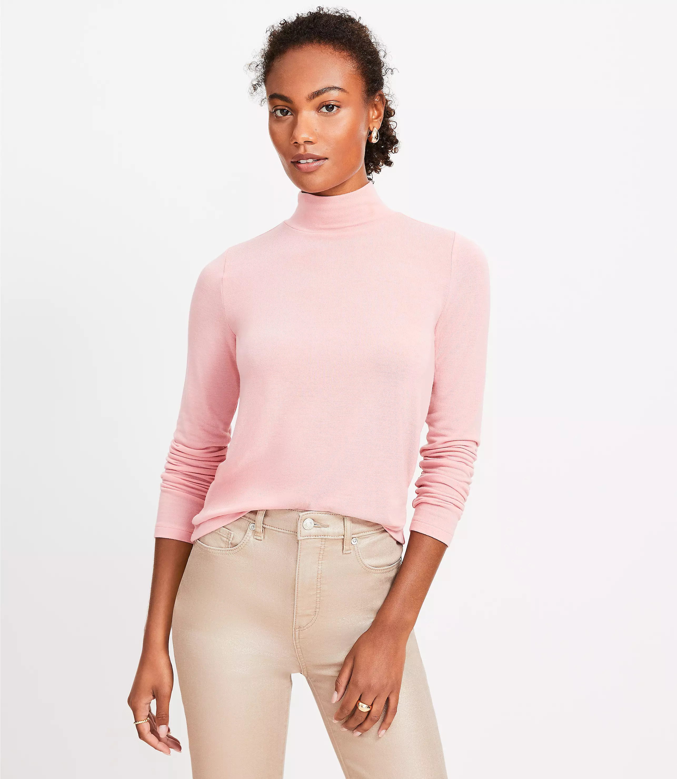 Long Sleeve Mock Neck Top | LOFT