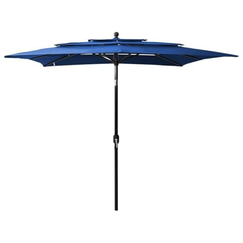 3-Tier Parasol 2.5x2.5m With Powder-Coated Aluminium Pole, UV Protective Outdoor Garden Umbrella | Amazon (US)
