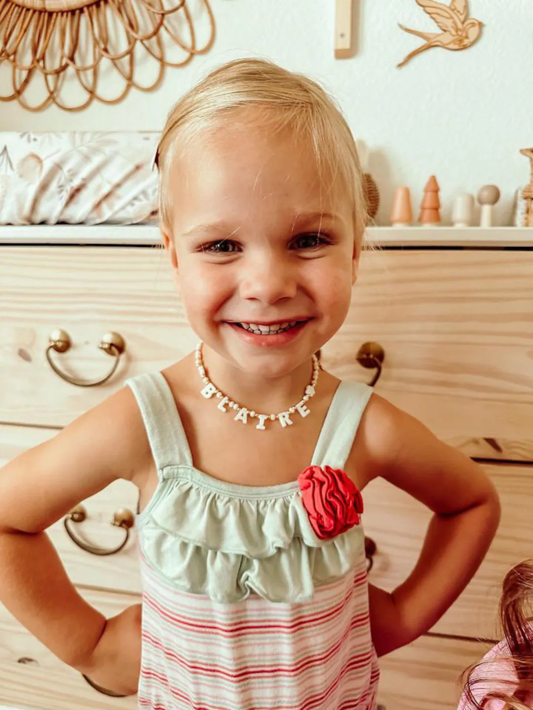 Toddler Name Necklace With Mother of Pearl Letter Necklace, Custom Kids Necklace, Gift for Little... | Etsy (US)