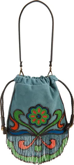 Etro Kalispera Beaded Fringe Suede Shoulder Bag | Nordstrom | Nordstrom