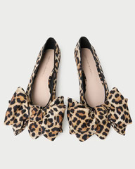 Noa Leopard Jersey Bow Flat | Loeffler Randall