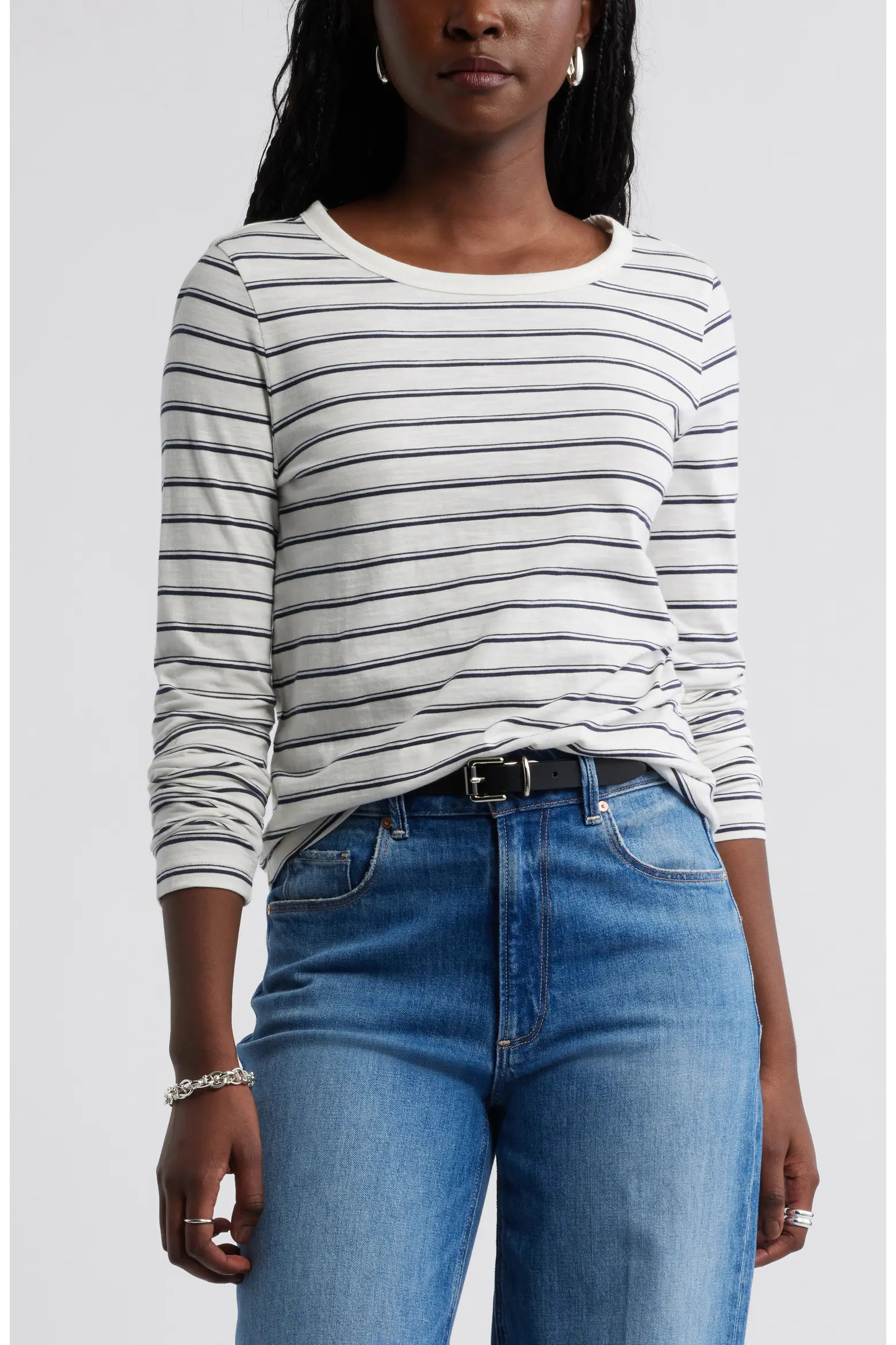Long Sleeve Slub Crewneck T-Shirt (Women) | Nordstrom | Nordstrom