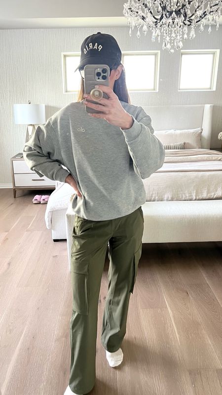 Cozy casual ootd. Green cargos will always be a go to for me. 

Alo yoga. Athleisure. Aritzia. Neutral style. Casual style. Jogger. Sweatshirt. Hoodie  

#LTKStyleTip #LTKFitness #LTKActive