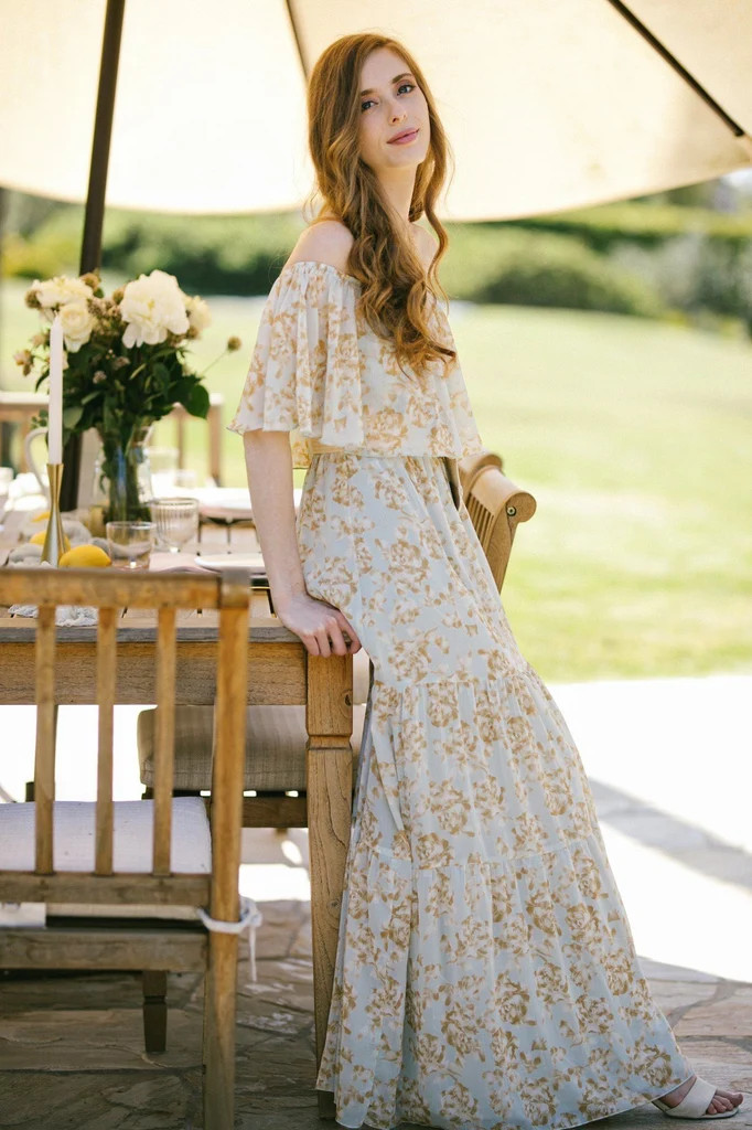 Celine Tiered Floral Maxi Dress | Morning Lavender