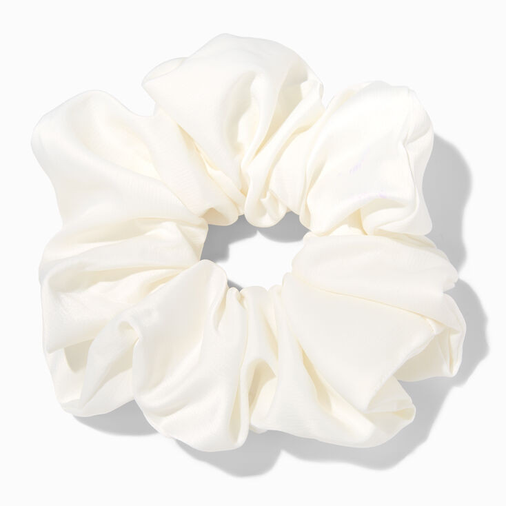 Giant White Silky Hair Scrunchie | Claire's (US)