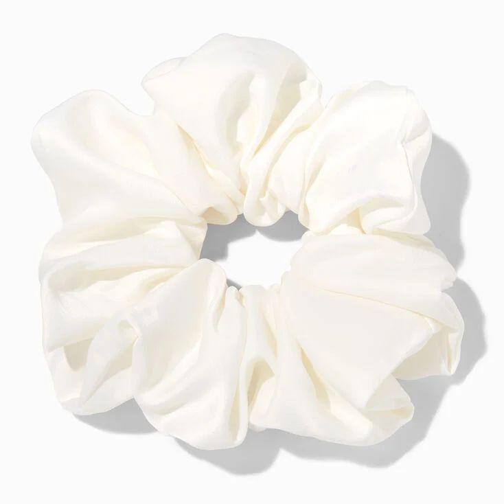 Giant White Silky Hair Scrunchie | Claire's (US)