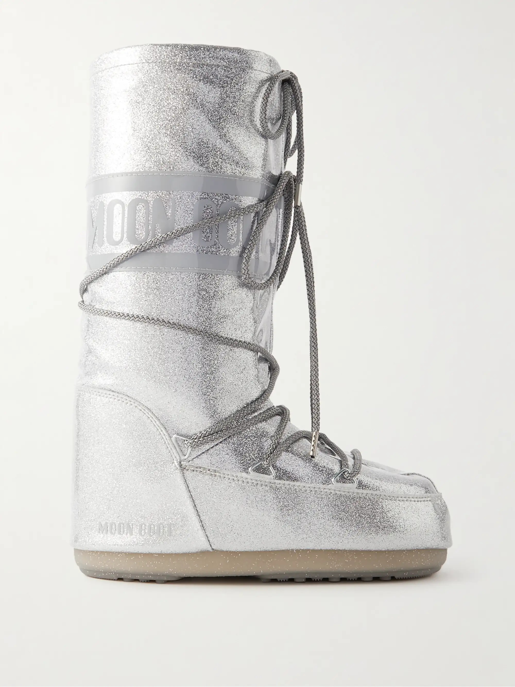 MOON BOOT Icon Glitter coated-shell knee boots | NET-A-PORTER | NET-A-PORTER (US)