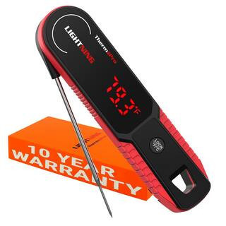 Lightning 1-Second Instant Read Meat Thermometer, Professional-Grade, Calibratable with Ambidextrous Display | The Home Depot