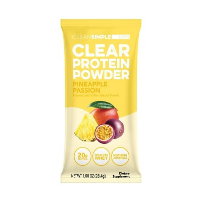 Clean Simple Eats Clear Protein Powder Pineapple Passion - 1.00oz/1 Stick: Whey Protein Isolate, 20g Protein | Target