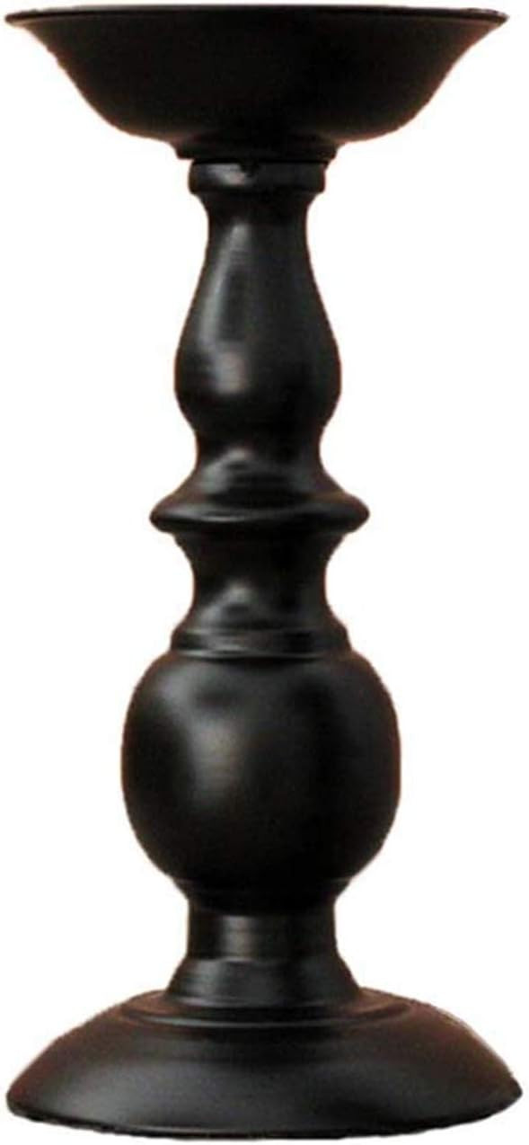 Smeetlo Black Iron Candle Holder Pillar Candle Holder Home Decor Candlestick (8.5 inch Tall) | Amazon (US)