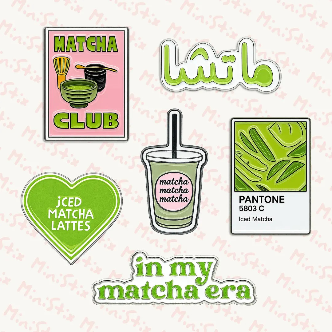 Matcha Accessory Charms - Metal 3M Sticker – Enamel Metal Phone & Laptop Charm - Etsy UK | Etsy (US)