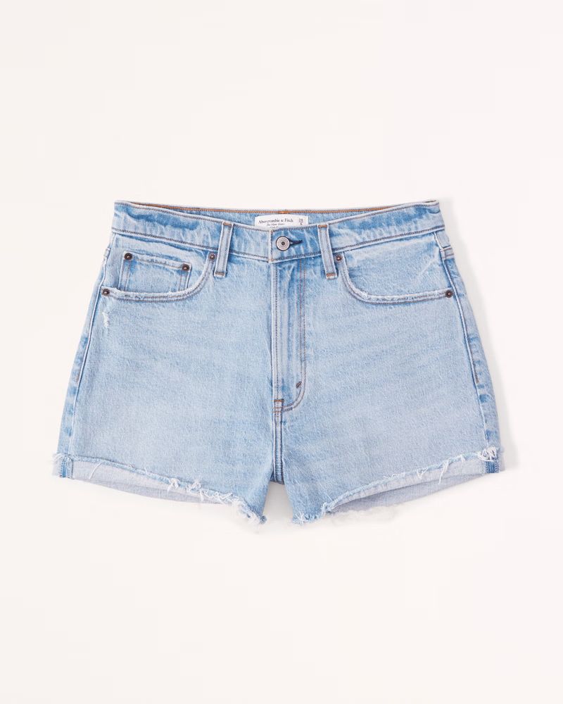 Abercrombie & Fitch Women's Curve Love High Rise Mom Short in Light - Size 35 | Abercrombie & Fitch (US)