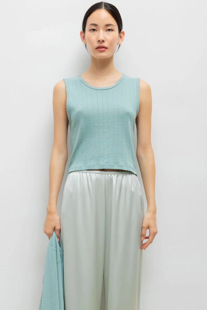 Pointelle Sleeveless Crew | LESET