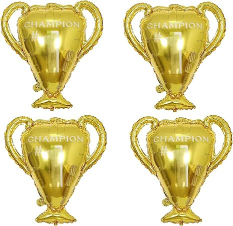 4PCS Gold Champion Foil Balloons Championship Foil Trophy Balloon The First Prize Sport Balloons ... | Amazon (US)