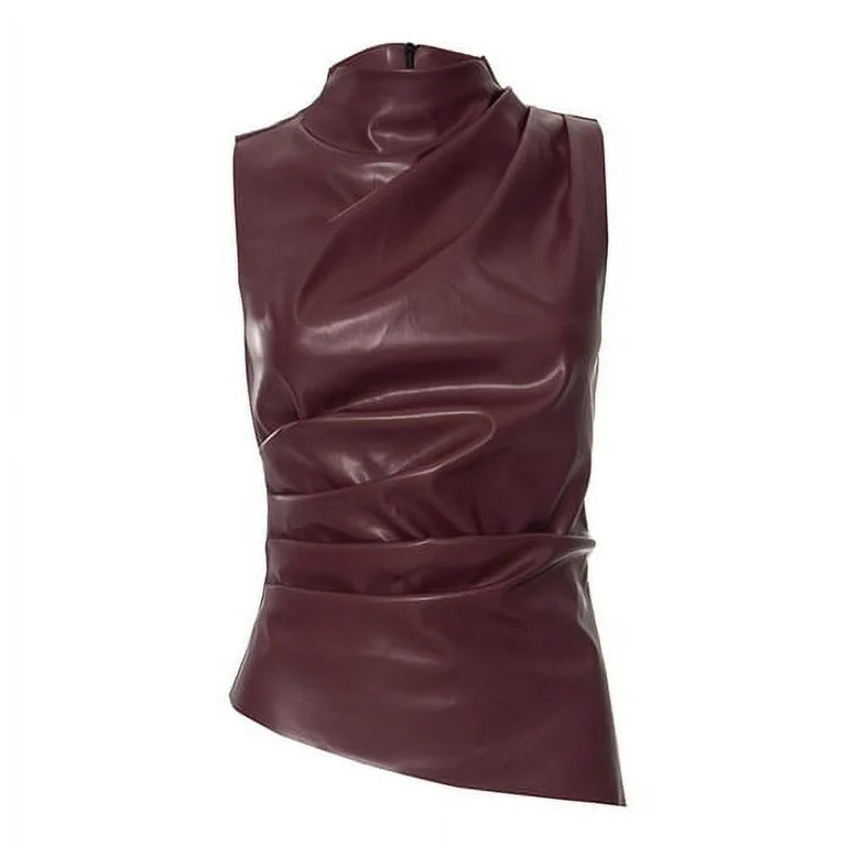Skymirror Women Fashion Motorcycle Vest Piled Collar Sleeveless Zipper Decoration Tops Irregular ... | Walmart (US)