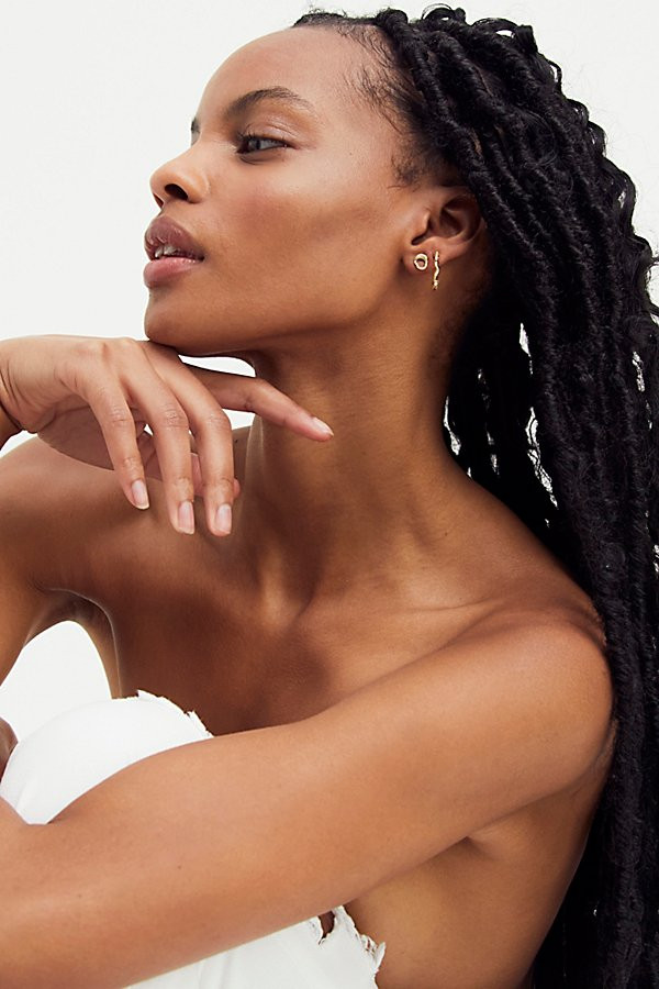 Organic Gold Hoop Earring Set by Free People, Gold, One Size | Free People (Global - UK&FR Excluded)