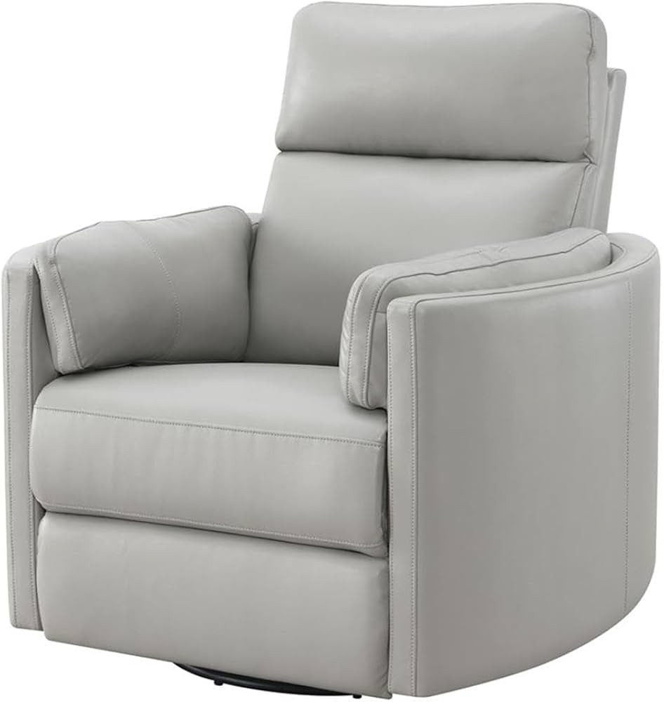 Pemberly Row Modern Wooden Glider Recliner with Swivel in Gray | Amazon (US)