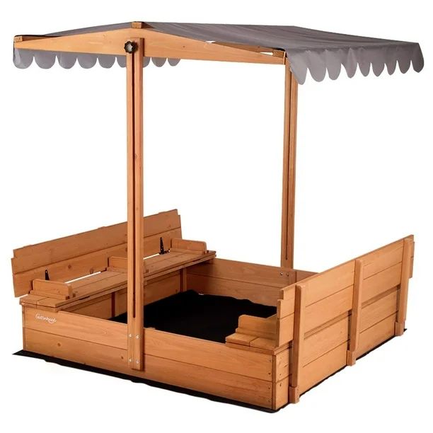 Aivituvin Kids Outdoor Sandbox with Lid, Adjustable Canopy, Foldable Bench Seat, 47x47 in | Walmart (US)