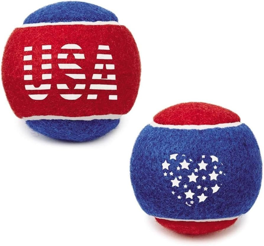Grriggles Dog Tennis Balls Stars and Stripes Red White Blue USA 6 Pack Patriotic Dogs Toy | Amazon (US)