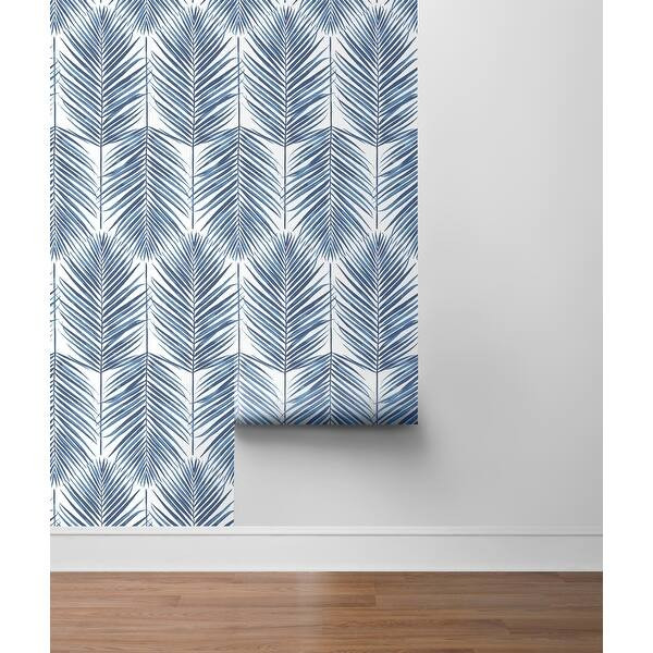 NextWall Paradise Palm Peel and Stick Wallpaper - 20.5 in. W x 18 ft. L - Coastal Blue | Bed Bath & Beyond
