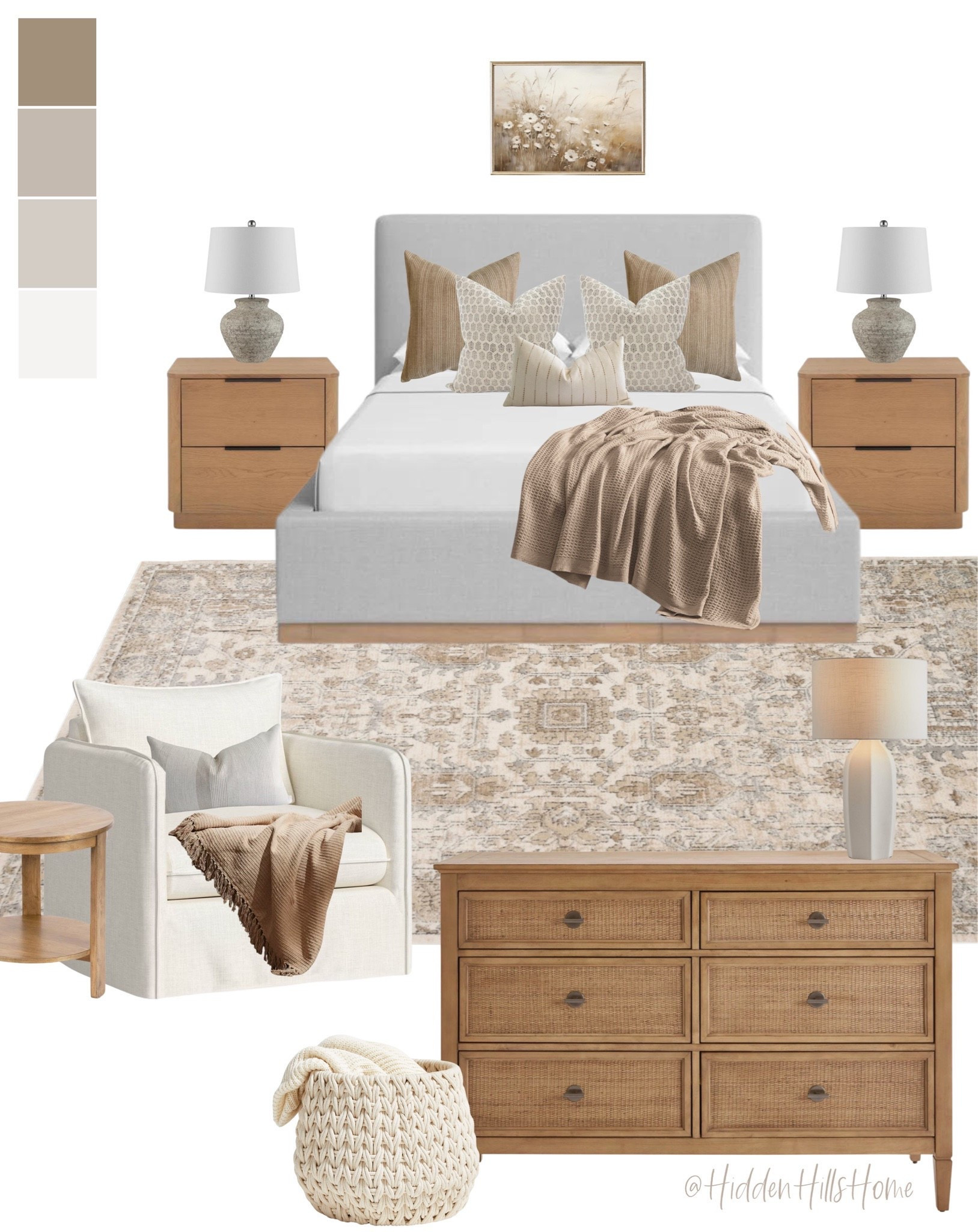 Bedroom Decor, bedroom mood board, home decor ideas, bedroom design, bedroom inspiration, cozy bedroom, nightstands, dresser decor, bedroom rug #bedroom

#LTKHome #LTKSaleAlert #LTKSeasonal