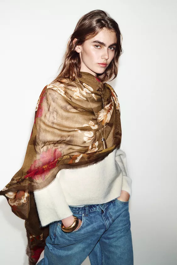FLORAL PRINT SCARF | Zara US
