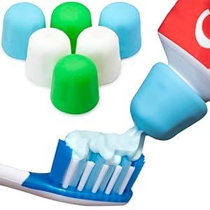 Self Closing Toothpaste Caps 6-Pack by Tilcare - No Waste Cap Dispensers for Adult and Kids Bathr... | Amazon (US)