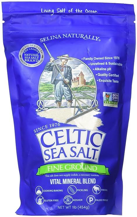 Fine Ground Celtic Sea Salt – (1) 16 Ounce Resealable Bag of Nutritious, Classic Sea Salt, Grea... | Amazon (US)