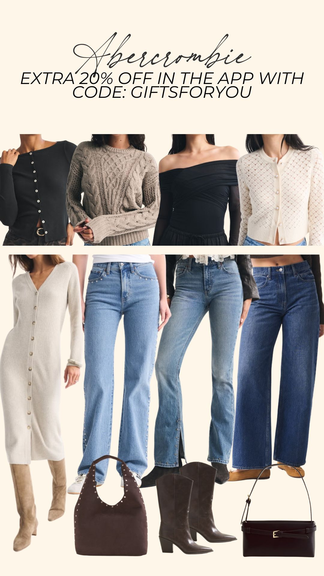 25% off select styles + an extra 20% off with code GIFTSFORYOU if you purchase through the abercrombie app🤎

winter fashion, winter outfit, sweater, denim, maxi dress, sweater dress, finds under 50, sale alert, curve love, michele jaliene 

 #LTKSeasonal #LTKSaleAlert #LTKFindsUnder100