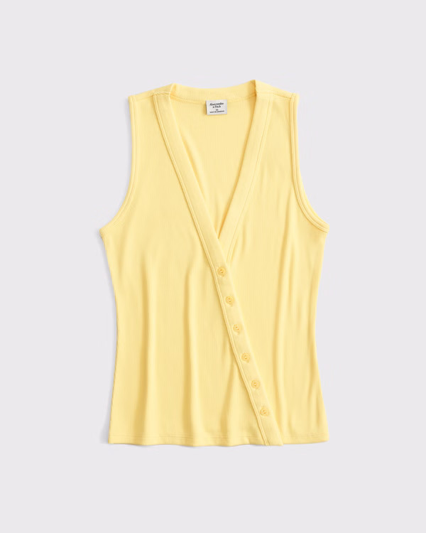 Asymmetrical Button-Through Top | Abercrombie & Fitch (US)