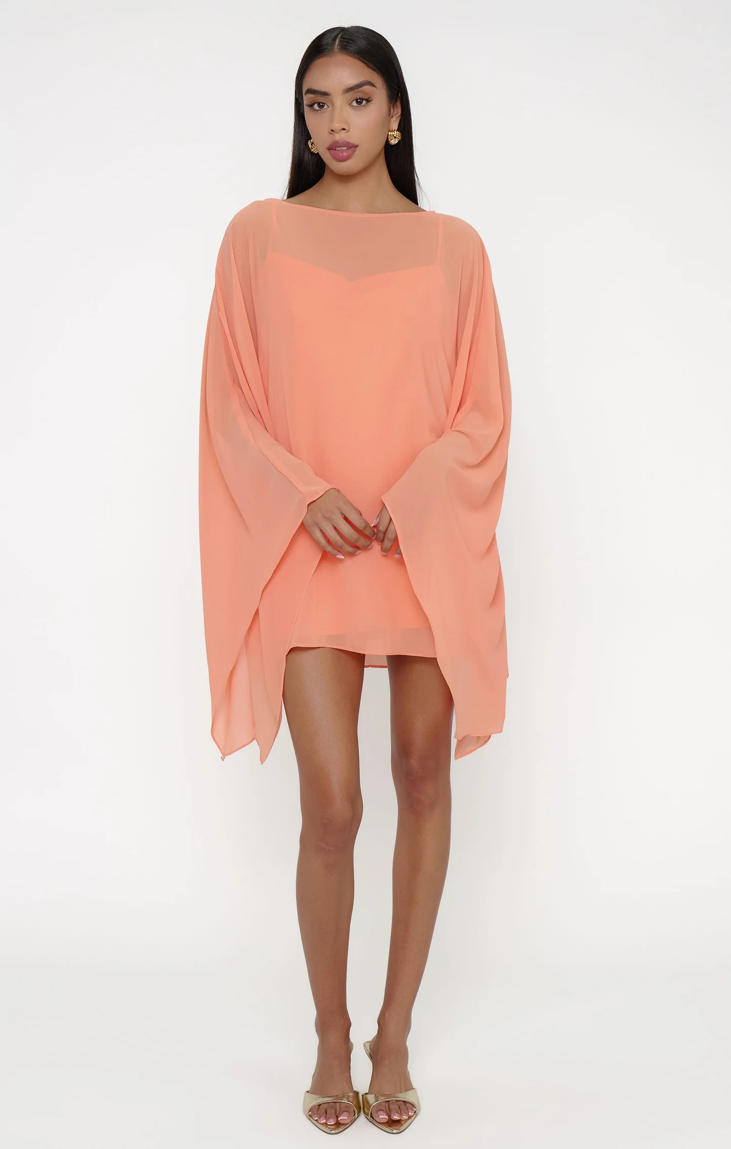 Olsen Mini Dress ~ Cantaloupe Chiffon | Show Me Your Mumu