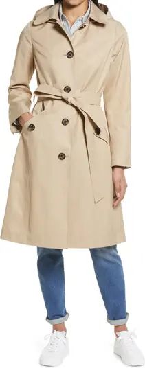 Water Repellent Belted Trench Coat with Removable Hood | Nordstrom