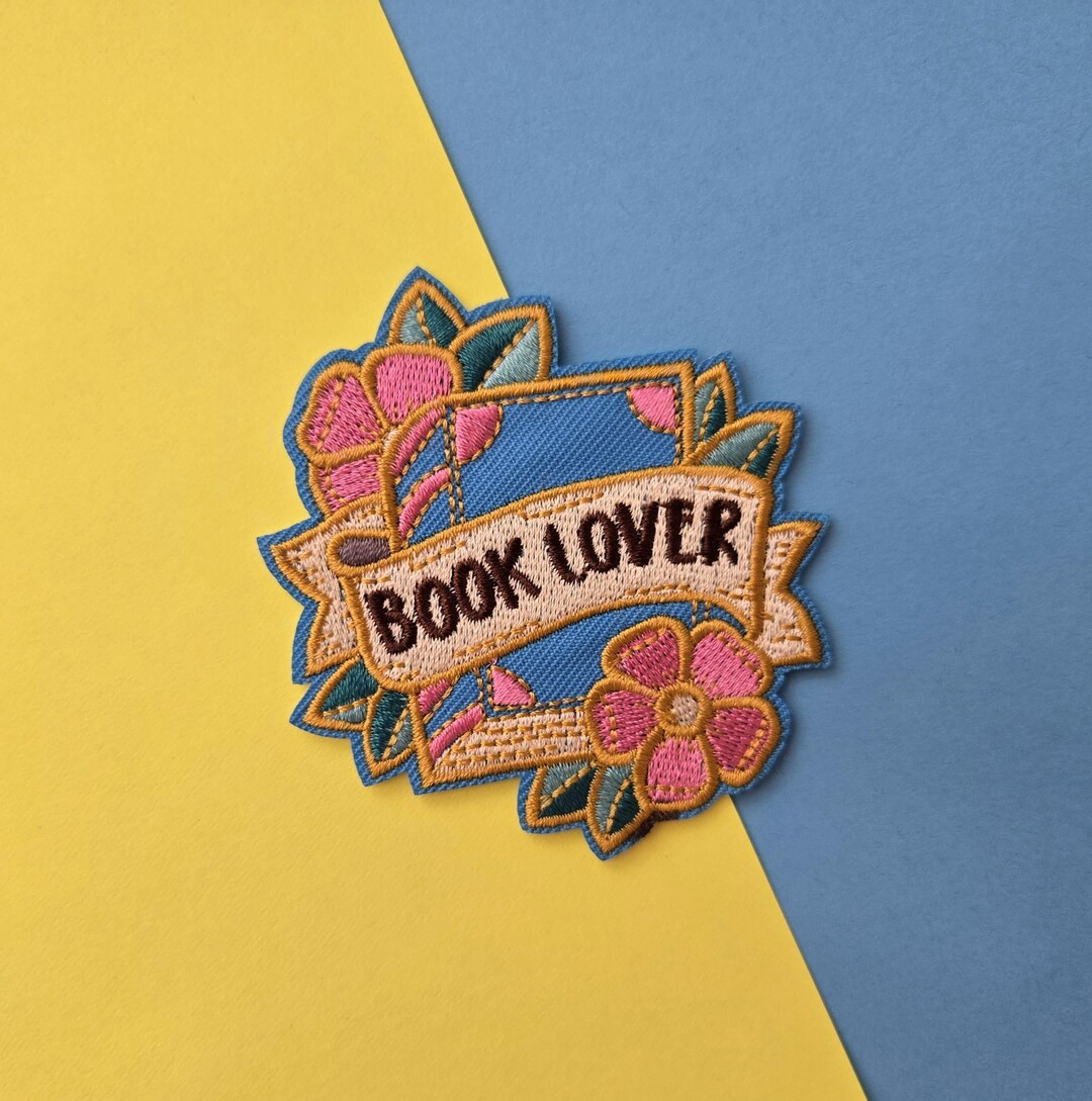 Book Lover Embroidered Iron on Patch, Iron on Patch, Book Patch, Cute, Floral, Book Lover, Bookwo... | Etsy (US)