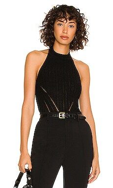 L'Academie Thalia Knit Top in Black from Revolve.com | Revolve Clothing (Global)